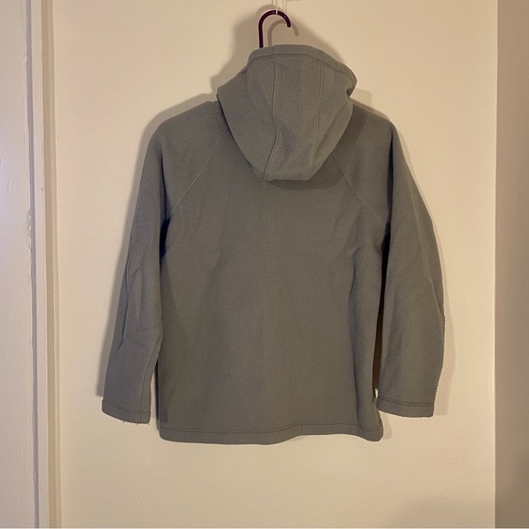 🔥 Lands' End | Gray Kids Fleece Full Zip Jacket with Hood and Pockets M 10-12 - Picture 4 of 5